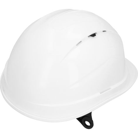 Casque de chantier respirant avec doublure en LDPE, blanc, réglable, de protection pour les travailleurs sur les chantiers de construction (1/5)