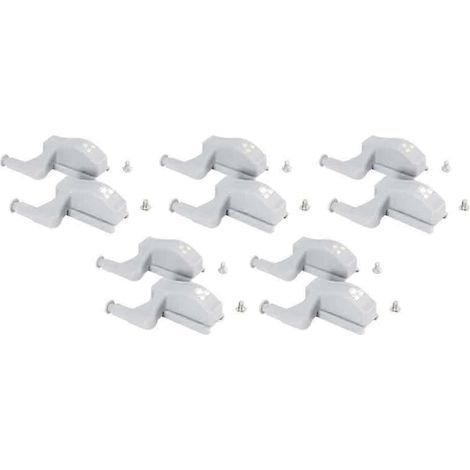 10 spots LED encastrés dans les charnières de placards, éclairage sous meuble avec détecteur de mouvement pour chambre, cuisine et dressing - JBMEDIA (1/4)