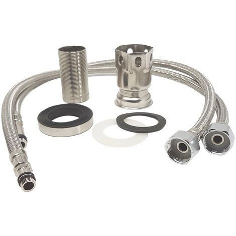 Trade Shop - Kit Universal Montaje Grifos En Fibra De Vidrio Para Mezclador De Una Sola Palanca -