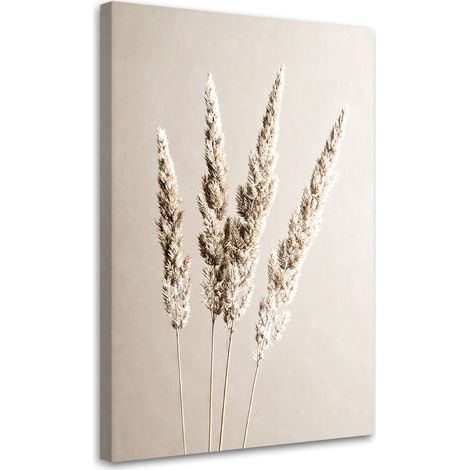 Tableau déco Herbe de la pampa plantes beige 70x100 (1/4)