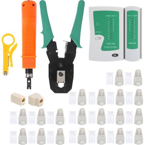 Kit de sertissage et testeur de câble réseau YGP308, pince à sertir, dénudeur de fil miniature, outillage électrique pour installation RJ45. (1/5)