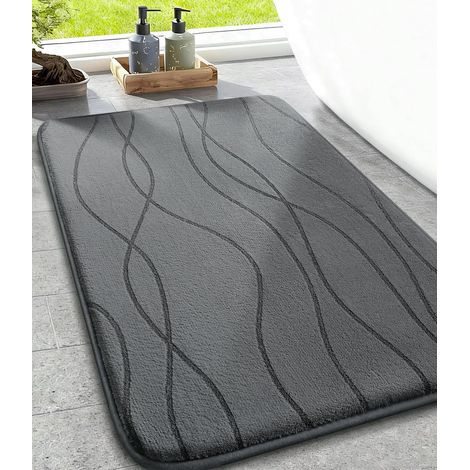 1 Tapis De Bain Mousse À Mémoire De Forme, Absorbant, Antidérapant, Pour Salle De Bain Et Wc (1/5)