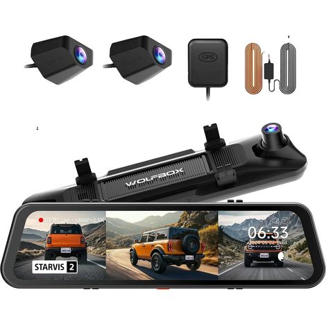Dashcam, risoluzione 4K, sistema multi-obiettivo, con kit di cablaggio, scheda TF da 256 GB in omaggio. (1/2)