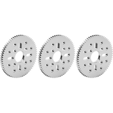 3 Pièces Pignon Droit à Denture Droite 4 Trous Longs 12 Trous Ronds Module 0.8 Alésage 14mm Épaisseur 4mm (1/5)