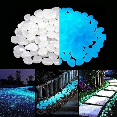 Lot de 300 galets lumineux en résine – 17 × 13 mm – Pierres décoratives pour jardin. aquarium. éclairage extérieur