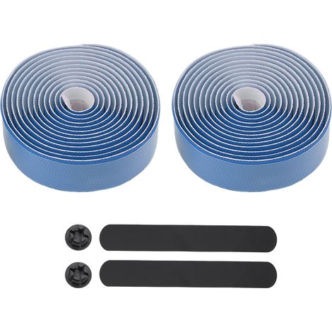 1 paire de poignées de vélo respirantes, légères, antidérapantes et absorbant les chocs (bleues) (1/5)