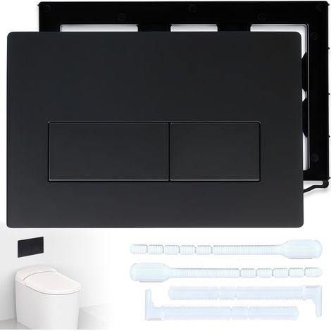 Plaque de Commande WC ABS, Double Chasse, Noir (1/5)