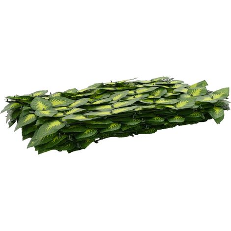 vidaXL Balcony Screen with Leaves Green and Yellow 400 x 100 cm