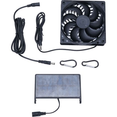 Ortviai Ventilateur solaire 5 W pour poulailler, chenil ou camping – Panneau monocristallin, sans fil, fonctionne au soleil (1/5)