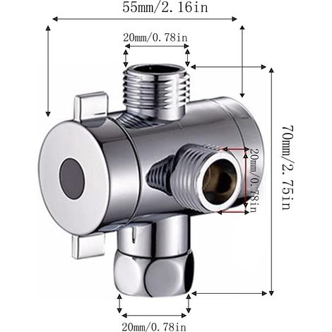 Robinet inverseur de douche pour douchette, remplacement de robinet à 3 voies pour éviers de cuisine ou de salle de bain, installation facile
