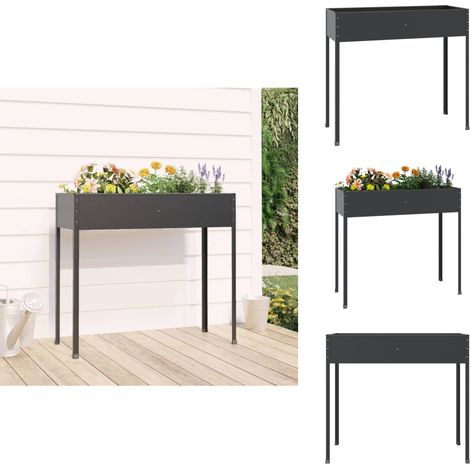 Jardinière Anthracite 100,5x40,5x90 cm Acier galvanisé - Jardin - Jardinière - Bac À Fleurs - Plante - Balcon (1/5)