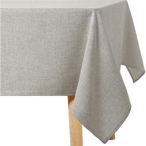 Tischdecke 80x80cm abwaschbar Leinenoptik mit Glitzer & Lotuseffekt Hellgrau