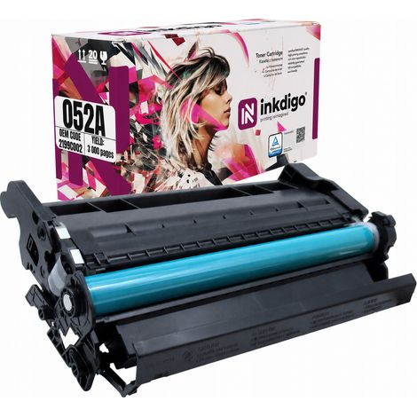 Toner Inkdigo CRG052A compatible avec les imprimantes Canon i-Sensys LBP-212dw et MF421dw, certifié TÜV. (1/5)