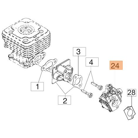 Carburador desbrozadora modelos BC350S BC350T BC400S 2318987R OLEOMAC