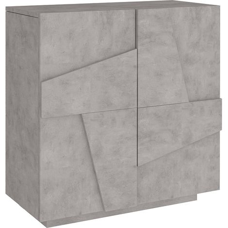 Scarpiera 2 Ante Battenti 81,2x39,2x86 cm Ping Cemento Bronx (1/5)
