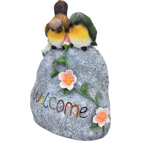 Sculpture de Bienvenue Double Moineau en Résine pour Jardin Extérieur Déco (1/5)