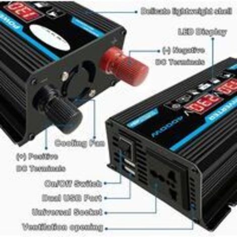 Nouveau 4000w 12v 220v Led Ac voiture onduleur convertisseur chargeur adaptateur onduleur double USB transformateur modifié onde sinusoïdale (1/3)
