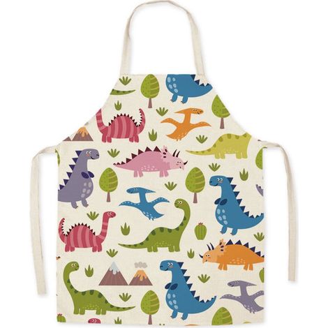 Grembiule in lino con stampa a cartoni animati, ideale per la cucina e la casa. Grembiule resistente e di alta qualità. Un capo d'abbigliamento da lavoro elegante per la cucina e la casa. (1/5)
