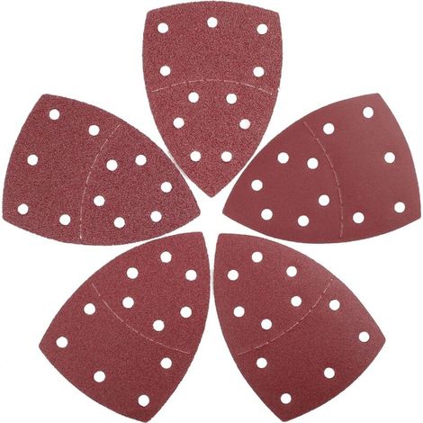 Jeu de feuilles abrasives triangles de ponçage 60 pièces, 105 x 152 mm11 trous chaque grain 5 x 40/60/80/120/180/240 pour ponceuse multiple (1/5)