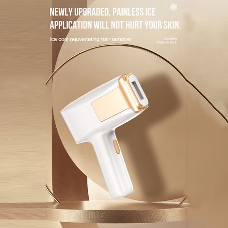 Appareil d'épilation permanente IPL avec système de refroidissement saphir, machine indolore à domicile, flashs illimités pour le visage, les jambes, les bras, les aisselles, le bikini, tout le corps (1/5)