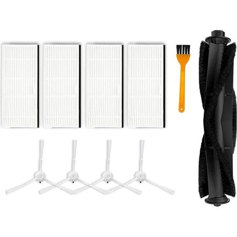 Lot de 10 brosses de nettoyage latérales de rechange pour aspirateur robot Ultenic T10, 1 brosse rouleau principale, 4 filtres HEP (1/5)