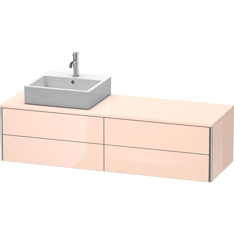 Meuble sous-vasque XSQUARE 400x1600x548m avec éclairage li perle d'abricot haute brillance