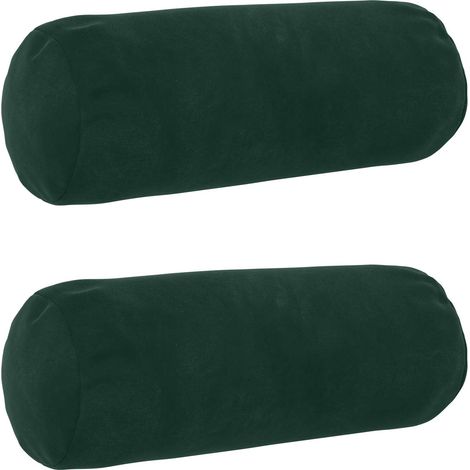 Cojín con almohada HEERLEN 2 uds. Verde oscuro Terciopelo vidaXL (1/5)