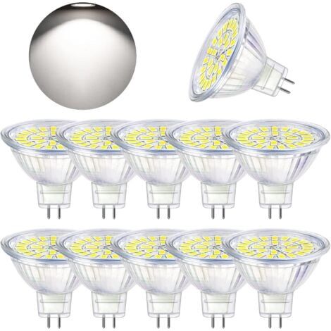 Ampoule LED GU5.3 Blanc Froid 6000K, MR16 LED 12V 5W Equivalent à 50W Halogène, Ampoules LED Spot Non Dimmable, Lot de 10 (1/4)