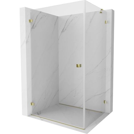 Mexen Lunar-B Duschkabine schwenkbar links 95 x 80 cm, transparent, gold - 832-095-080-50-00-L (1/5)