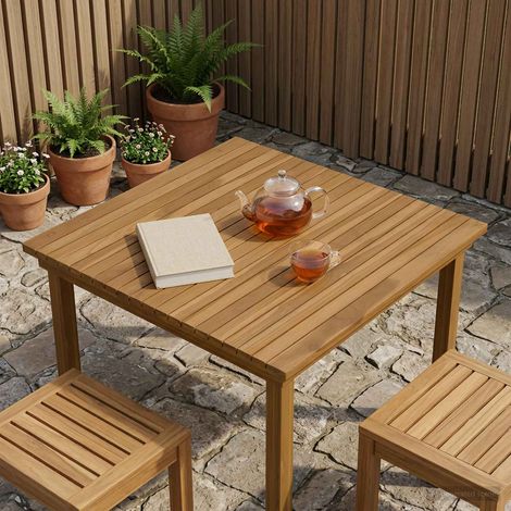 vidaXL Encimera 80 x 80 x 3,5 cm Cuadrado Madera de teca maciza (1/5)