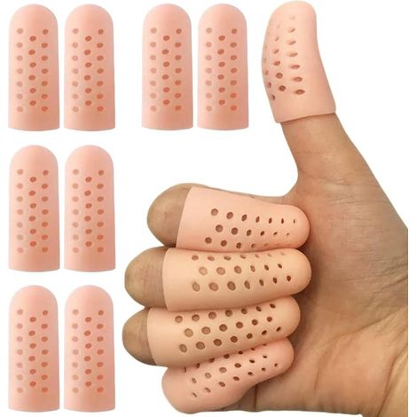 Atmungsaktive Gel-Silikon Fingerschützer, Fingerlinge, rutschfest, für Daumen und Finger, beim Mobile-Gaming (1/5)