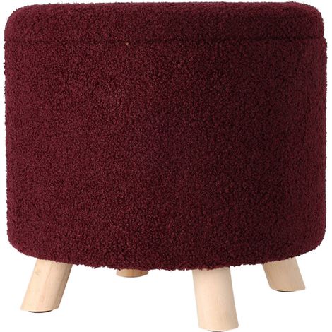Gepolsterter runder Hocker mit Stauraum TEDDY, 40 x 37 cm