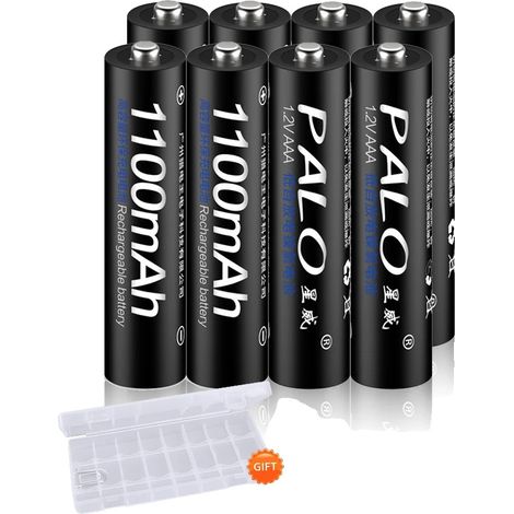 Batteria ricaricabile, capacità 1100 mAh, design ecologico, 8 batterie AAA (1/2)