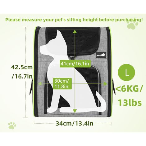 Borsa per il trasporto espandibile per gatti, per cani di piccola taglia, zaino traspirante per gatti, borsa per il trasporto con tappetino in peluche rimovibile, borsa per il trasporto portatile per (1/4)