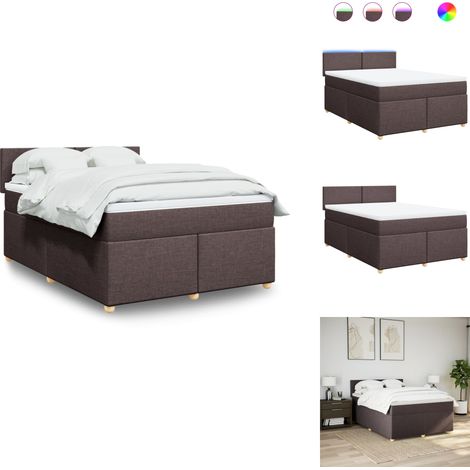 Sommier à lattes de lit avec matelas Marron foncé 160x200 cm - Sommier À Lattes De Lit - Sommiers À Lattes De Lit - Lit - Meuble De Chambre À Coucher (1/5)