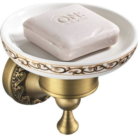 Porte Savon Coupelle de Couleur Bronze avec Fixation Mural Porte Savon De Douche en Laiton dans Le Style Antique de Haute Qualité (1/5)