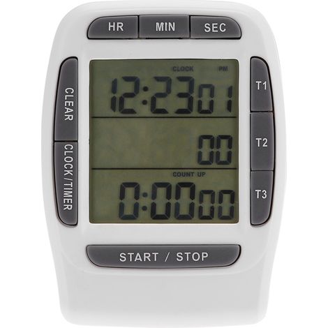 Minuteur numérique portable multicanal 3 canaux avec écran LCD et compte à rebours précis (1/5)