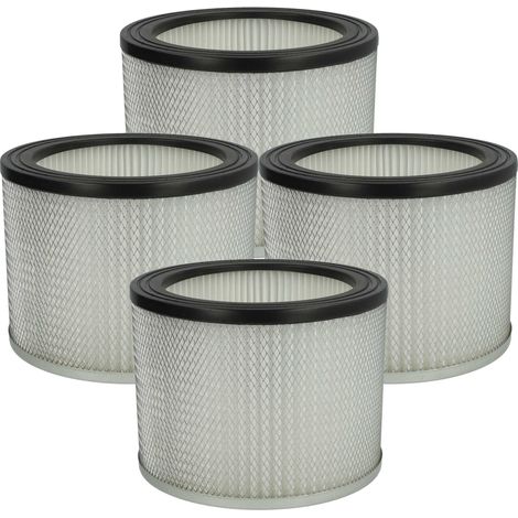 vhbw 4x filtro a pieghe piatte compatibile con Rowi RAS 800/18/1 Inox aspirapolvere - bianco / argento