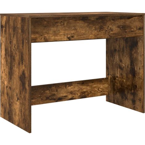 Desk with Drawer Smoked Oak 100 x 50 x 78 cm Engineered Wood vidaXL
