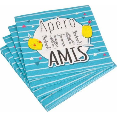 20 serviettes en papier apero entre amis (1/2)
