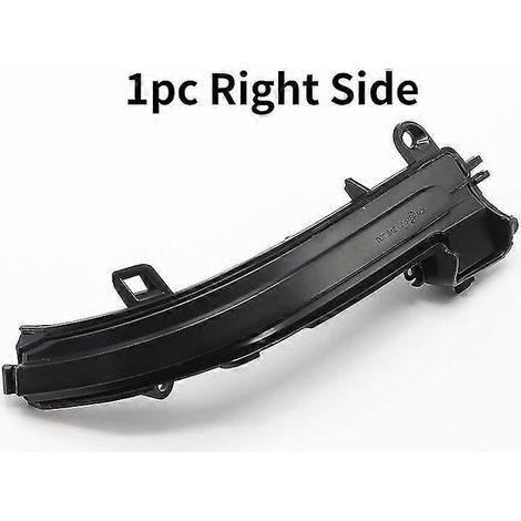Für BMW 1er, 2er, 3er, 4er, X1, M-Serie F20, F30, F34, F36, E84, F87, i3: Dynamische schwarze LED-Blinkerleuchte mit sequenzieller Rückspiegelbeleuchtung – 1 Stück, rechte Seite