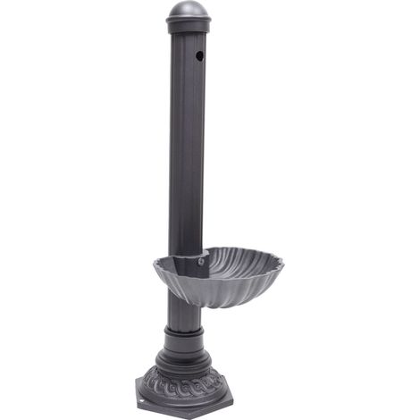 Fontana a colonna Pandora per casa giardino colore grigio ghisa con vasca senza rubinetto