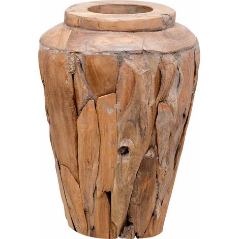 Vase de décoration 40 x 60 cm Bois de teck solide CFW869583 (1/5)