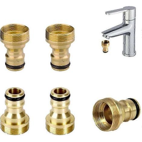 Ensemble de 5 raccords de robinet en laiton antirouille. adaptateur universel pour robinet (1/5)