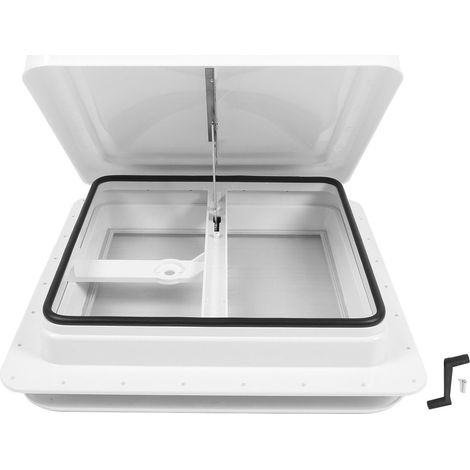 Aérateur de toit de 14 pouces pour VR avec couvercle blanc et grille en acier inoxydable pour caravanes, camping-cars et yachts (1/5)