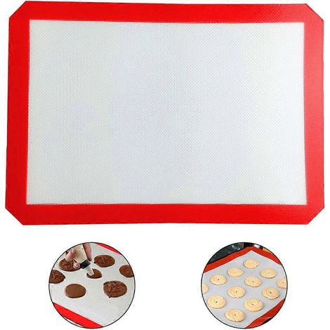 Tapis de cuisson polyvalent pour votre aventure culinaire, surface de cuisson antiadhésive saine pour des résultats constants dans votre cuisine, rouge (16,5 x 11,6) (1/4)