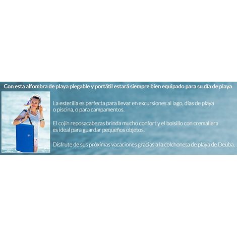 Esterilla de playa con respaldo ajustable, azul, 158 x 56 cm (1/5)