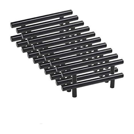 20pcs 96mm Acier Inoxydable T Barre Noir Cusine Poignée barre de porte d'Armoire avec Vis (1/4)