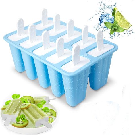 Moule À Glace - Silicone Alimentaire - Pour Glaces Maison - Lot De 12 Pièces Avec Brosse Et Entonnoir (1/5)