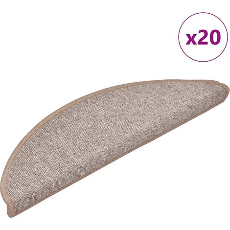 Stufenmatten 20 Stk. 56x17x3 cm Hellbraun Halbrund